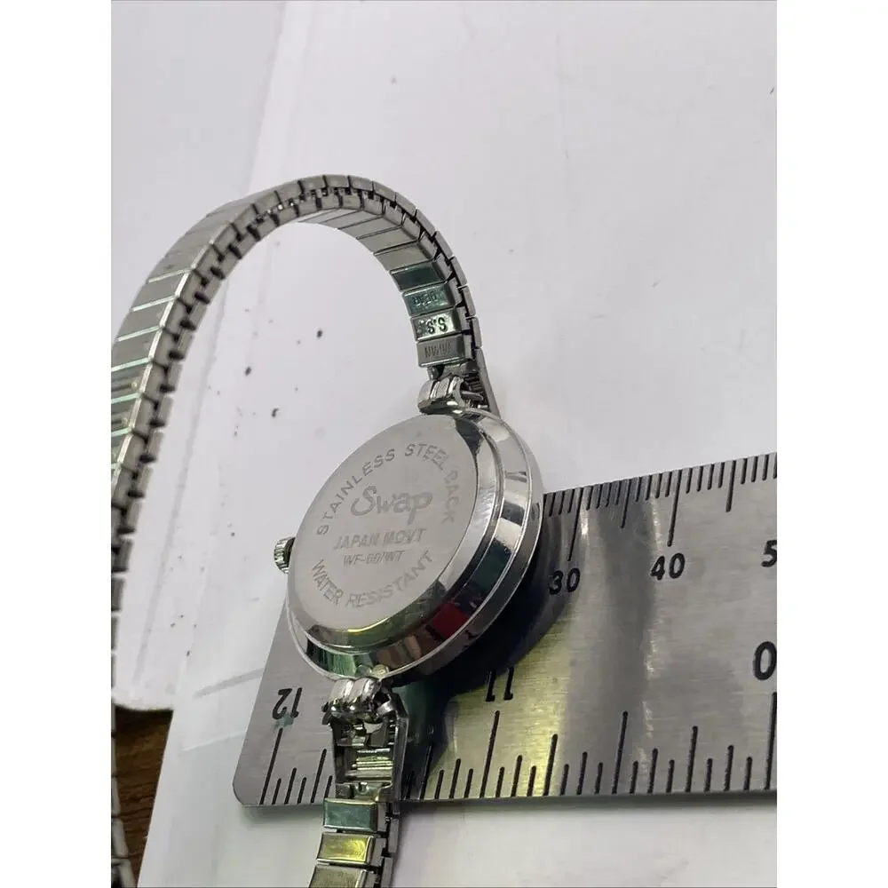 Swap Womens Stretch Band Watch Works New Battery